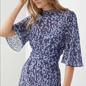 & other stories belted print midi dress